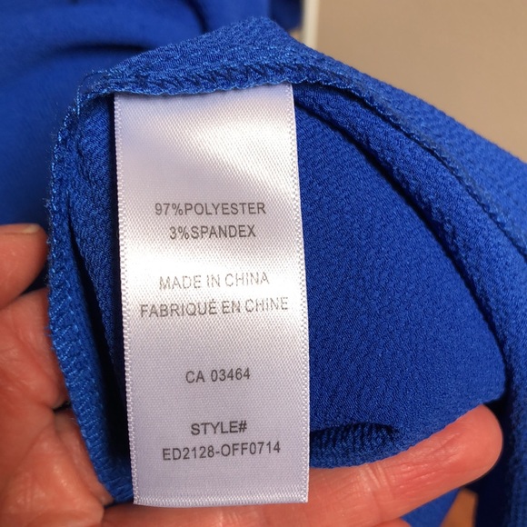 Cobalt Blue off the shoulder top - Picture 3 of 3